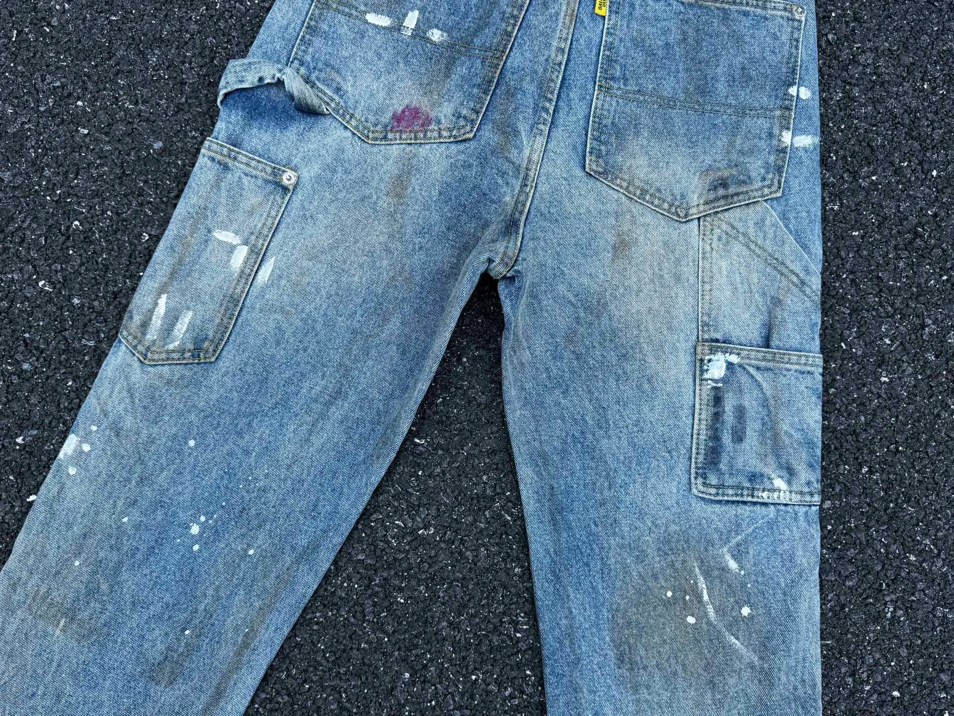 P260💰G97 GALLERY DEPT. Logging retro old stained ink denim bell bottoms washed jeans Size: 28 30 32 34 36